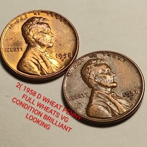 ✅❤️1958 D Wheat Penny Set VG CONDITION BRILLIANT LOOKING VINTAGE COINS